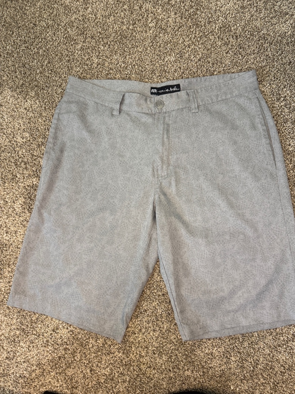 Travis Mathew Light Gray Flat-Front Shorts